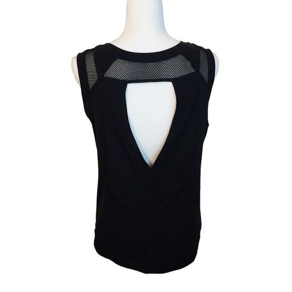 90 Degree by Reflex Yoga Top Size Medium Black Mesh Open Back Workout Active - Picture 2 of 11